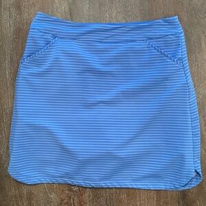 Peter Millar Medium Golf Skort in Blue with White Stripes
